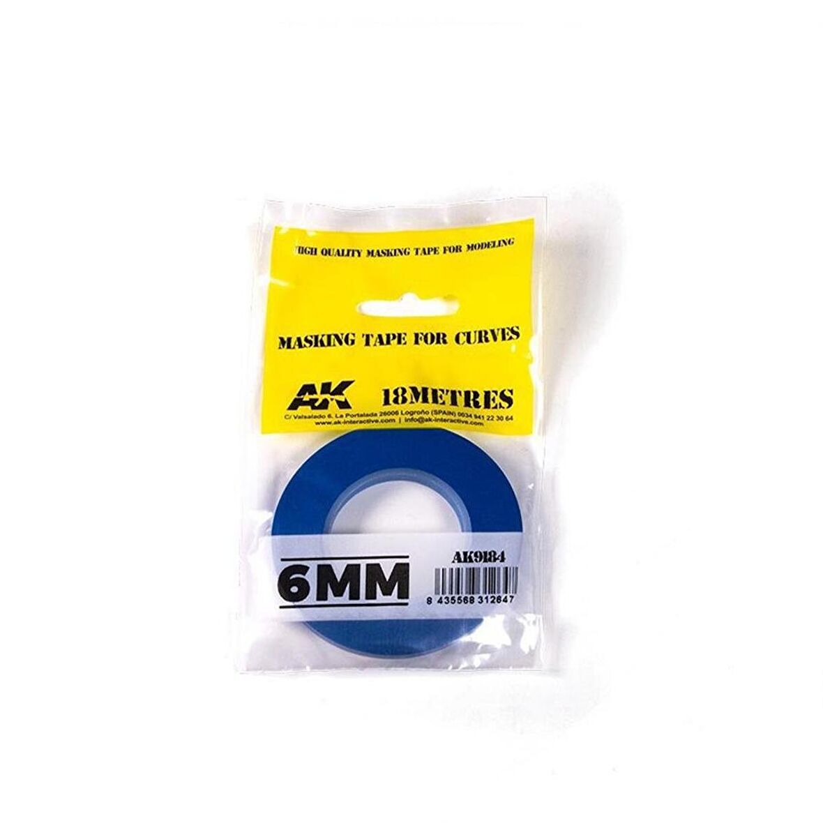 AK Interactive 9184 6mm.x18 Metre Flexible Maskeleme Bandı