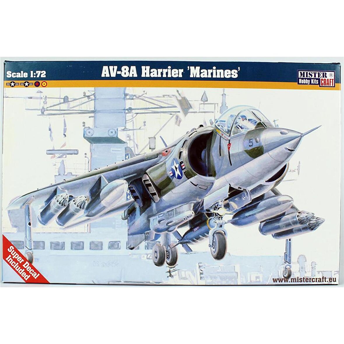 Mistercraft D084 1/72 AV-8A Harrier Marines Savaş Uçağı Plastik Model Kiti