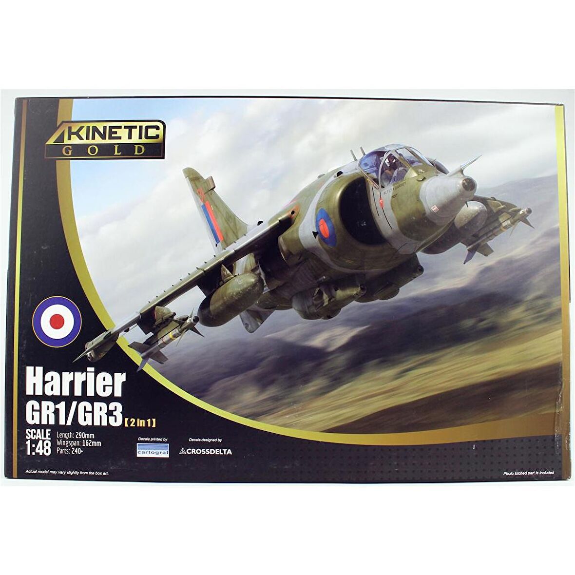 Kinetic K48060 1/48 Harrier GR1/GR3 Savaş Uçağı, Plastik Model Kiti