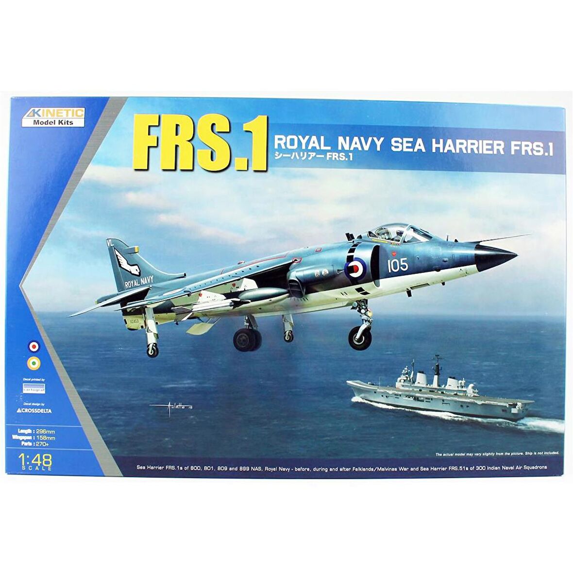 Kinetic K48035 1/48 FRS.1 Royal Navy Sea Harrier Savaş Uçağı, Plastik Model Kiti