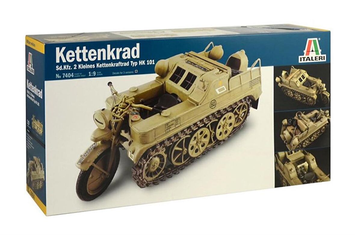 Italeri 7404S 1/9 Kettenkrad Yarı Paletli Motosiklet Demonte Plastik Maketi