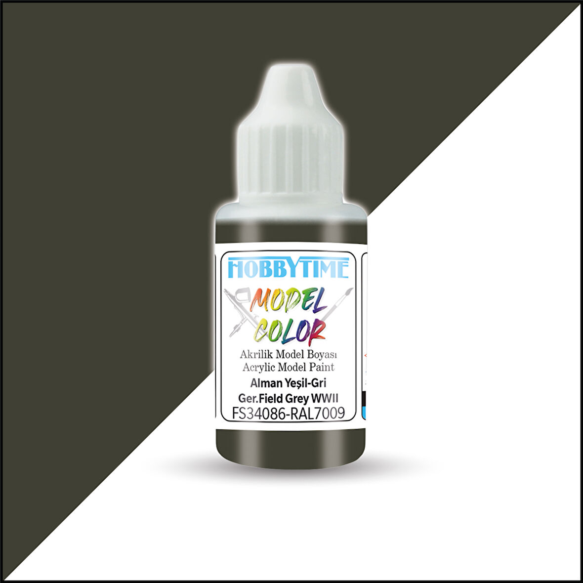 Hobbytime 401 18 ml. FS34086, RAL7009, Alman Yeşil-Gri (Ger.Field Grey WWII),  Akrilik Model Boyası