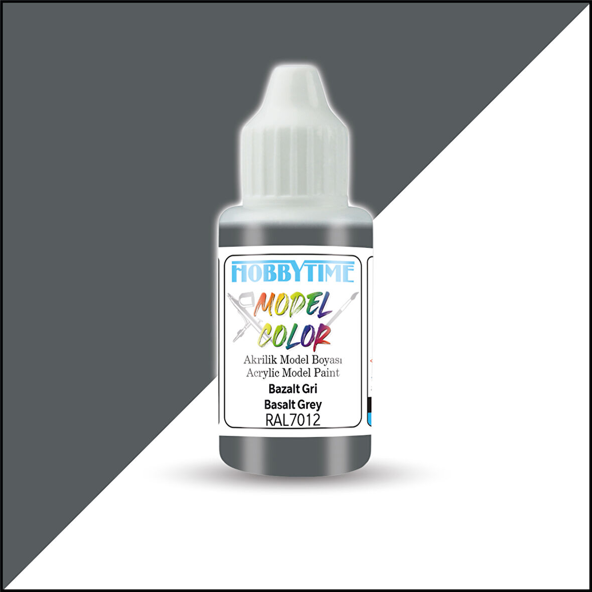Hobbytime 408 18 ml. RAL7012, Bazalt Gri (Basalt Grey), Akrilik Model Boyası