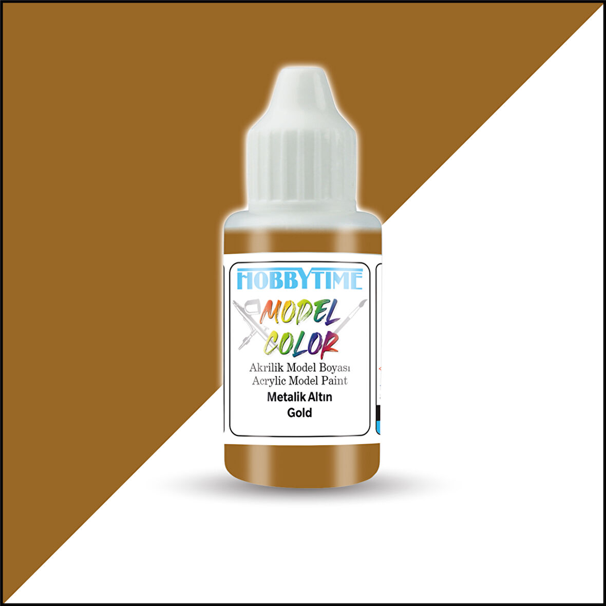 Hobbytime 445 18 ml. Metalik Altın (Gold), Akrilik Model Boyası