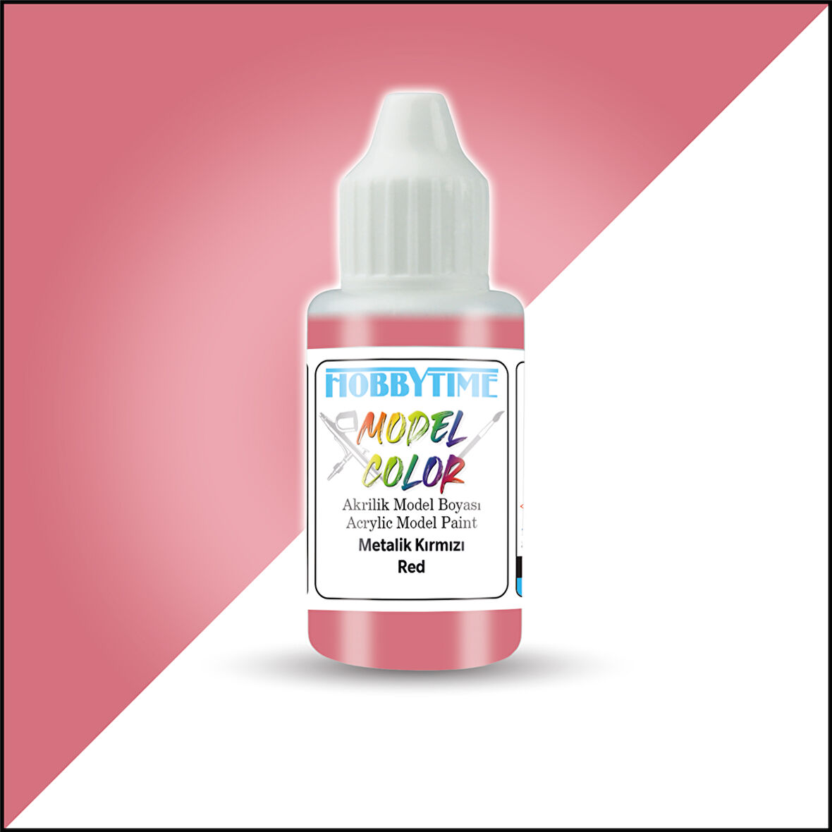 Hobbytime 447 18 ml. Metalik Kırmızı (Red), Akrilik Model Boyası