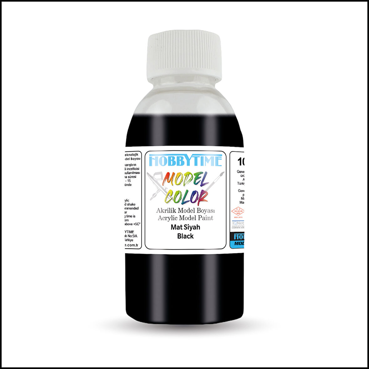 Hobbytime 473 100 ml. Mat Siyah (Black ), Akrilik Model Boyası