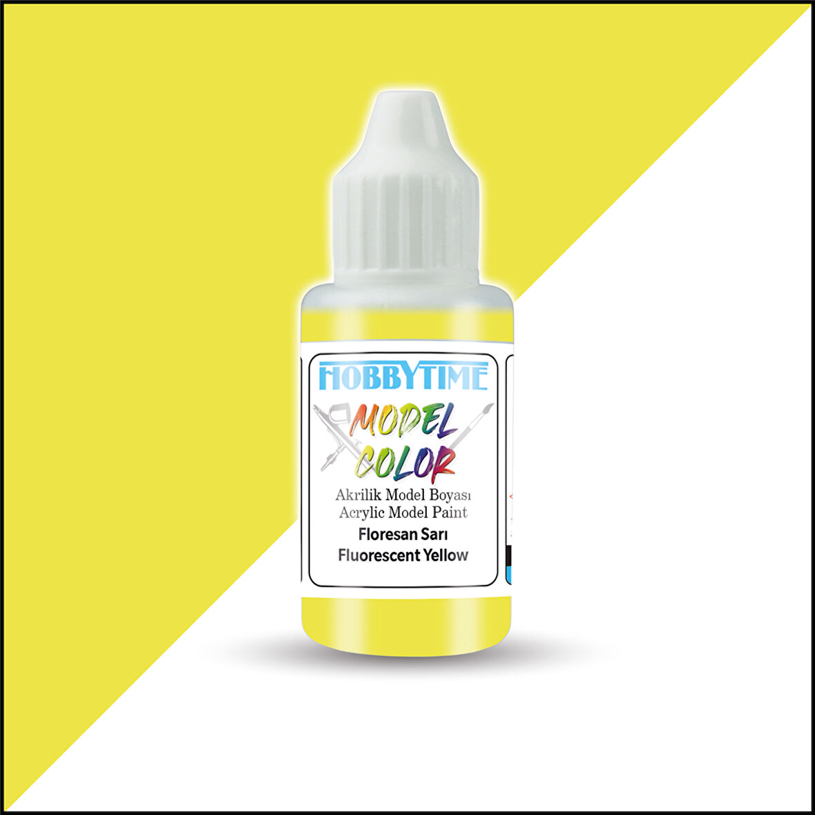 Hobbytime 491 18 ml. Floresan Sarı (Fluo.Yellow), Akrilik Model Boyası