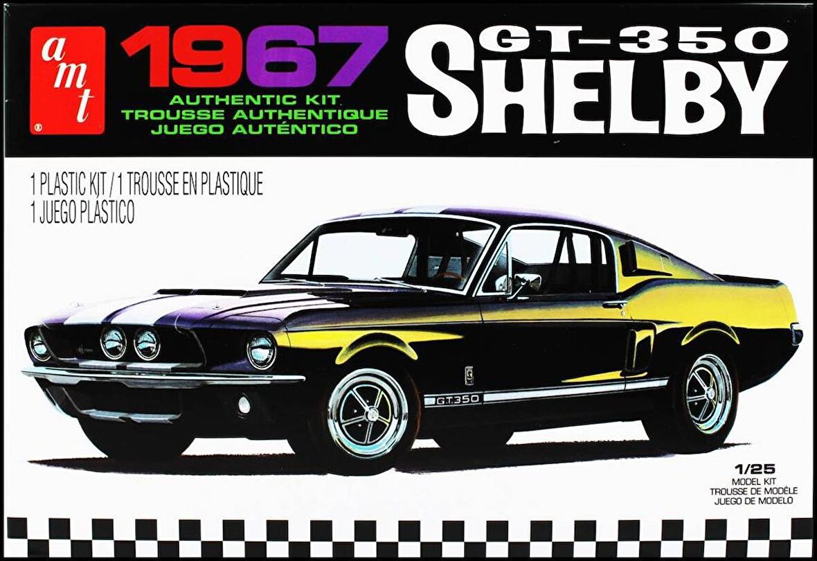 AMT 834M 1/25 1967 Shelby GT350  Black Araba  Demonte Plastik Maketi