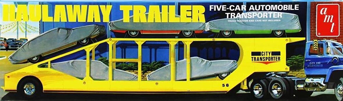 AMT 1193 1/25 5Car Haulaway Trailer Araba Taşıma Dorsesi Demonte Plastik Maketi