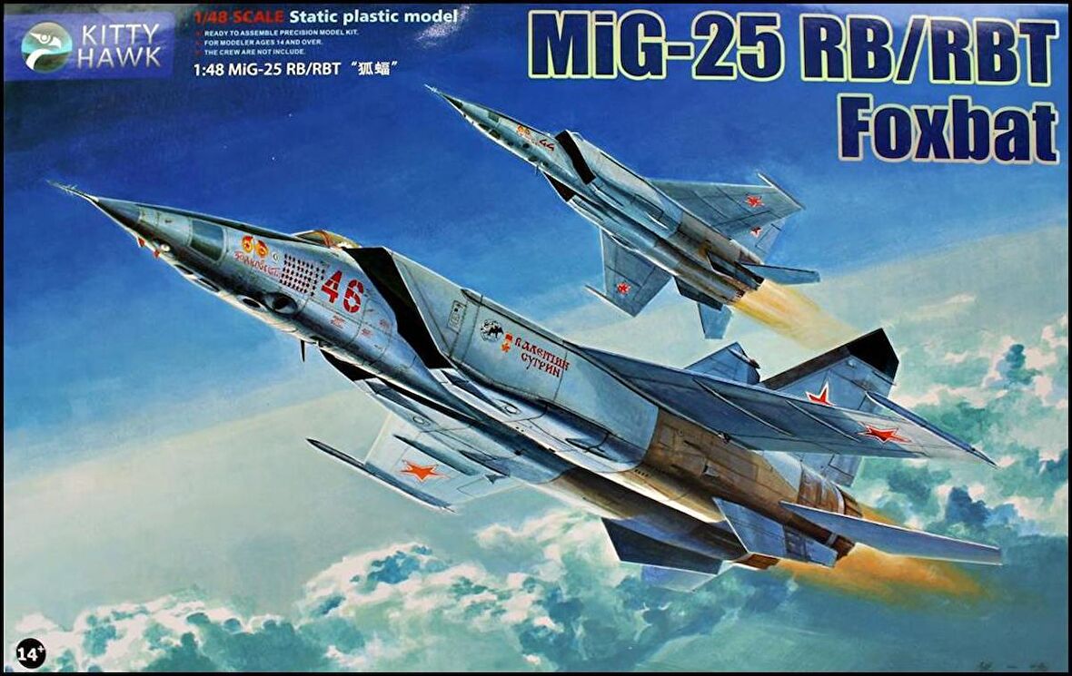 Kitty Hawk 80113 1/48 Mig-25 RB/ RBT Savaş Uçağı ve 2 Resin Figür Demonte Plastik Maketi