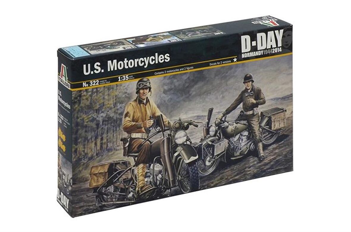 Italeri 0322S 1/35 U.S. Motorsikletler WW2 Demonte Plastik Maketi