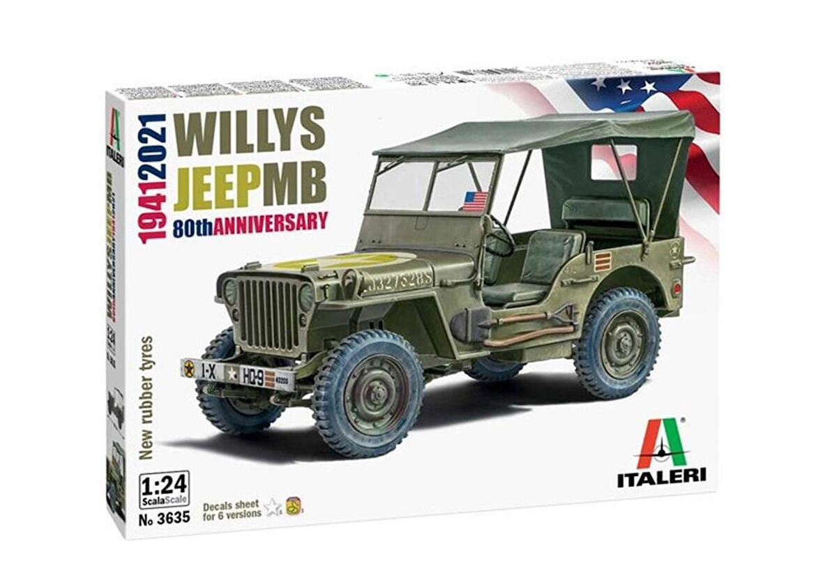 Italeri 3635S 1/24 Jeep Willys MB Demonte Plastik Maketi