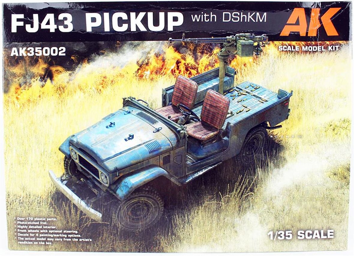 35002 1/35 Ölçek FJ43 Pick-up (DShK Uçaksavarlı), Askeri Araç Plastik Model Kiti