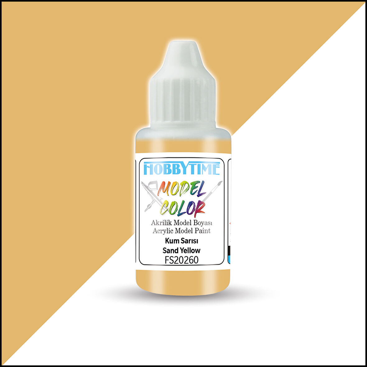Hobbytime 382 18 ml. FS20260 Kum Sarısı (Sand Yellow), Akrilik Model Boyası