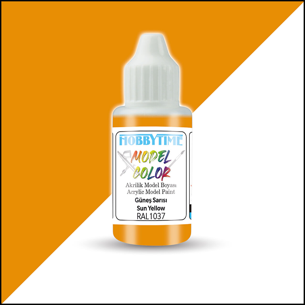 Hobbytime 383 18 ml. RAL1037 Güneş Sarısı (Sun Yellow), Akrilik Model Boyası
