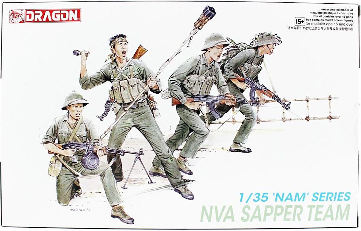 Dragon 3308 1/35 Ölçek NVA Vietnam Sapper Timi, Plastik Model Kiti