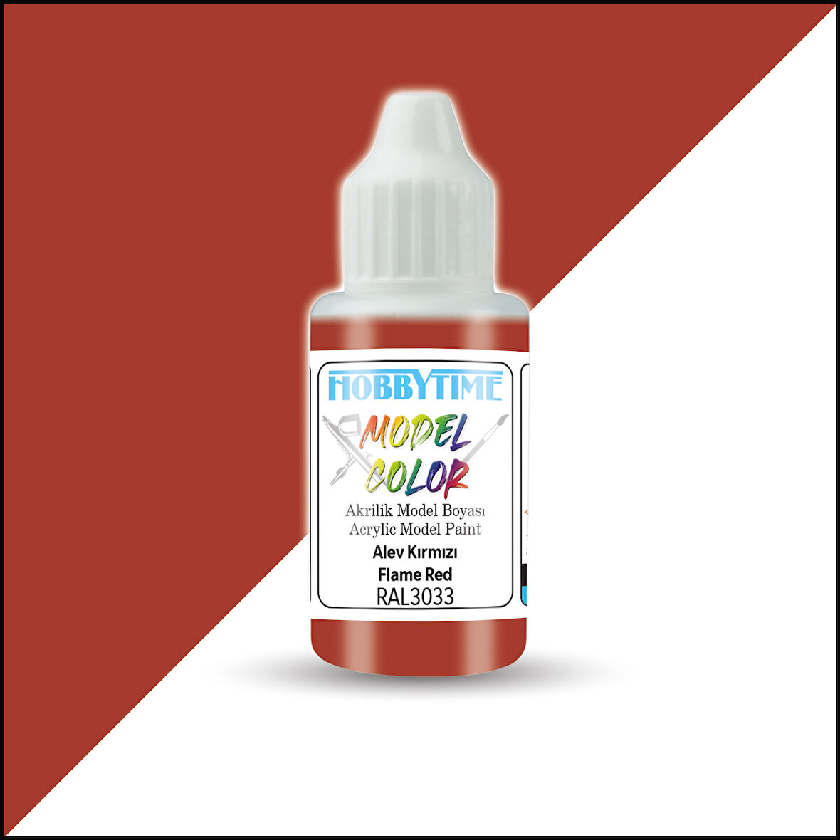 Hobbytime 454 18 ml. RAL3033 Alev Kırmızı (Flame Red) Akrilik Model Boyası