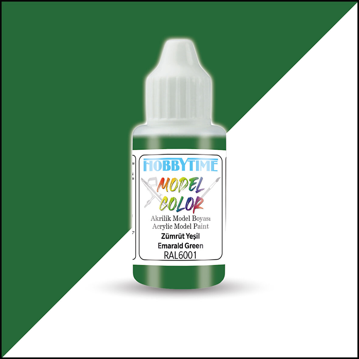 Hobbytime 458 18 ml. RAL6001 Zümrüt Yeşil (Emarald Green) Akrilik Model Boyası