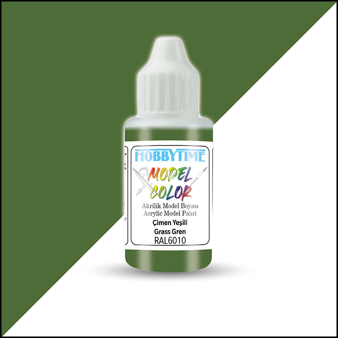 Hobbytime 460 18 ml. RAL6010 Çimen Yeşili (Grass Gren) Akrilik Model Boyası