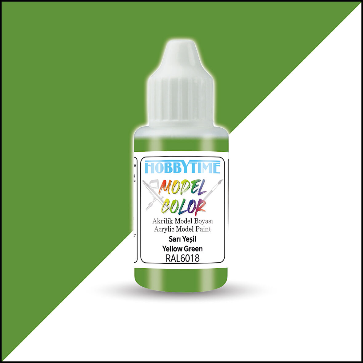 Hobbytime 461 18 ml. RAL6018 Sarı Yeşil (Yellow Green) Akrilik Model Boyası