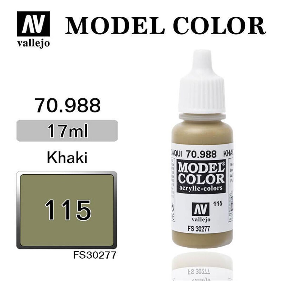 Vallejo 70988 17 ml. (115) Khaki-Matt, Model Color Serisi Model Boyası