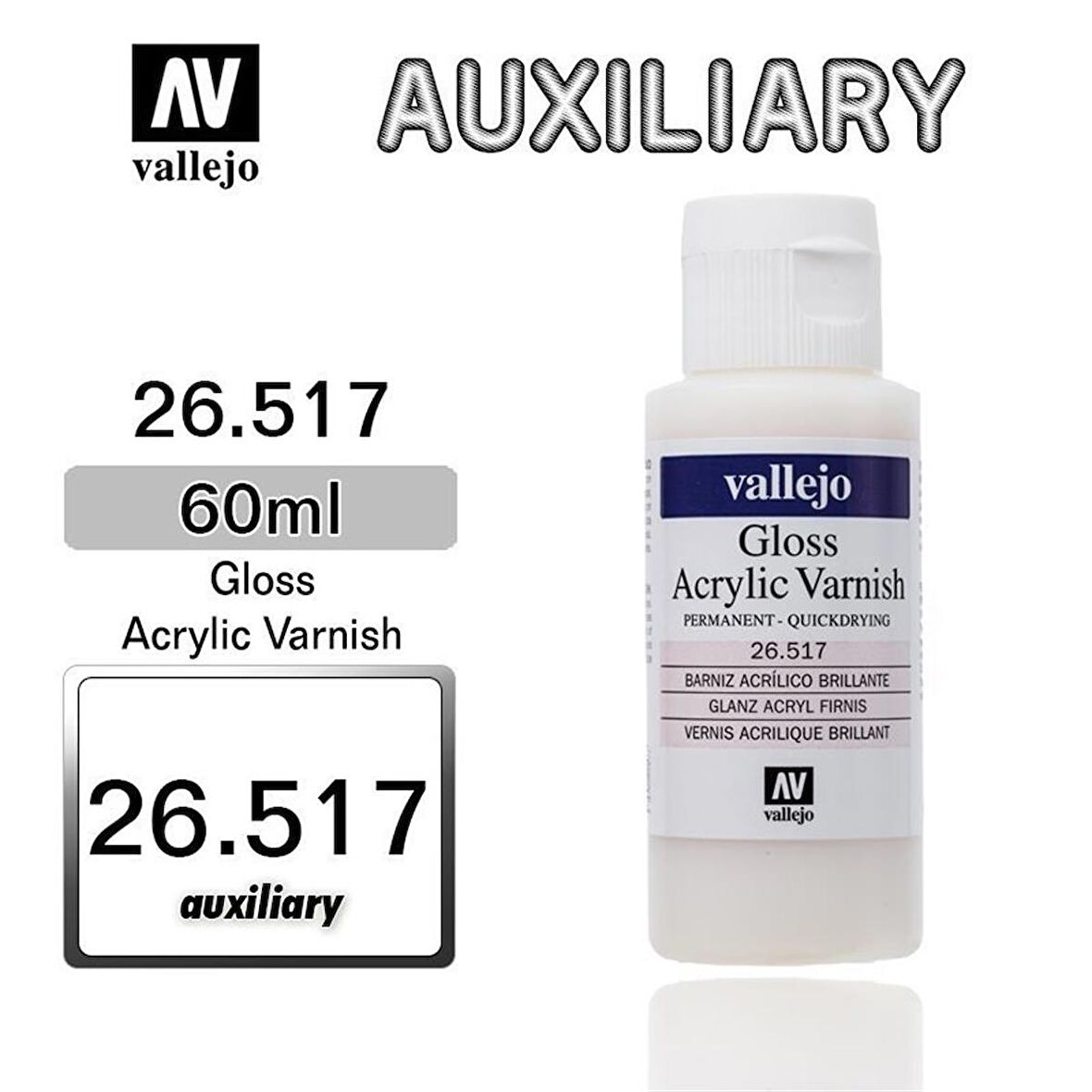 Vallejo 26517 60 ml. Parlak Vernik, Model Boyası