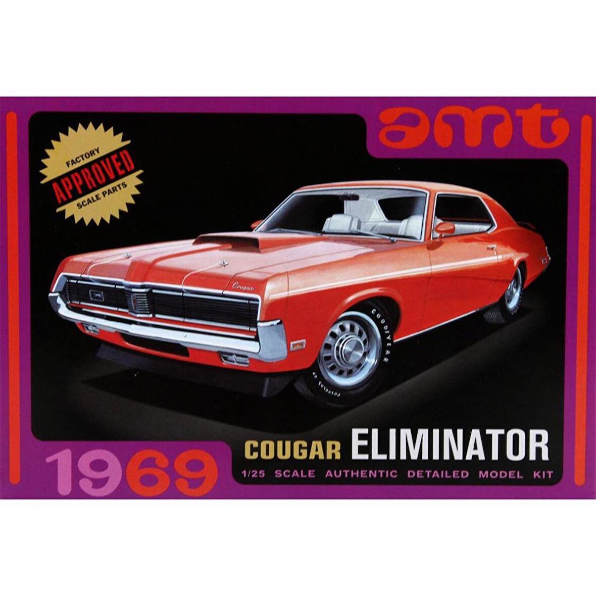 AMT 912 1/25 1969 Mercury Cougar Araba Demonte Plastik Maketi