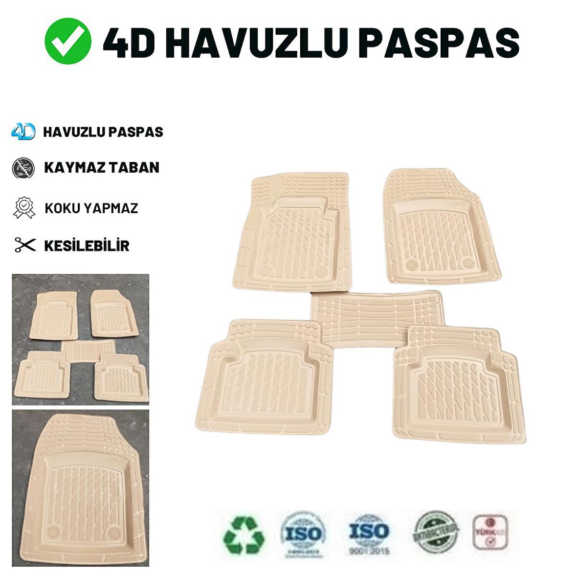 Ford Kuga 2023 4d Havuzlu Üniversal Yeni Nesil Paspas Bej Gold Seri