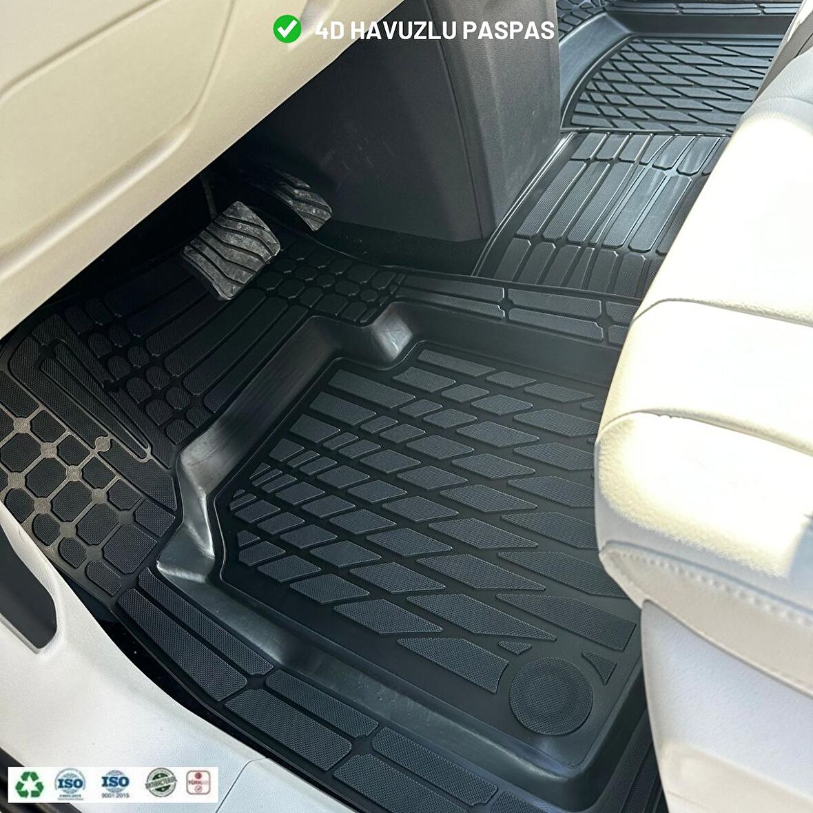 Peugeot 2008 2020 4d Havuzlu Üniversal Yeni Nesil Paspas Siyah Gold Seri