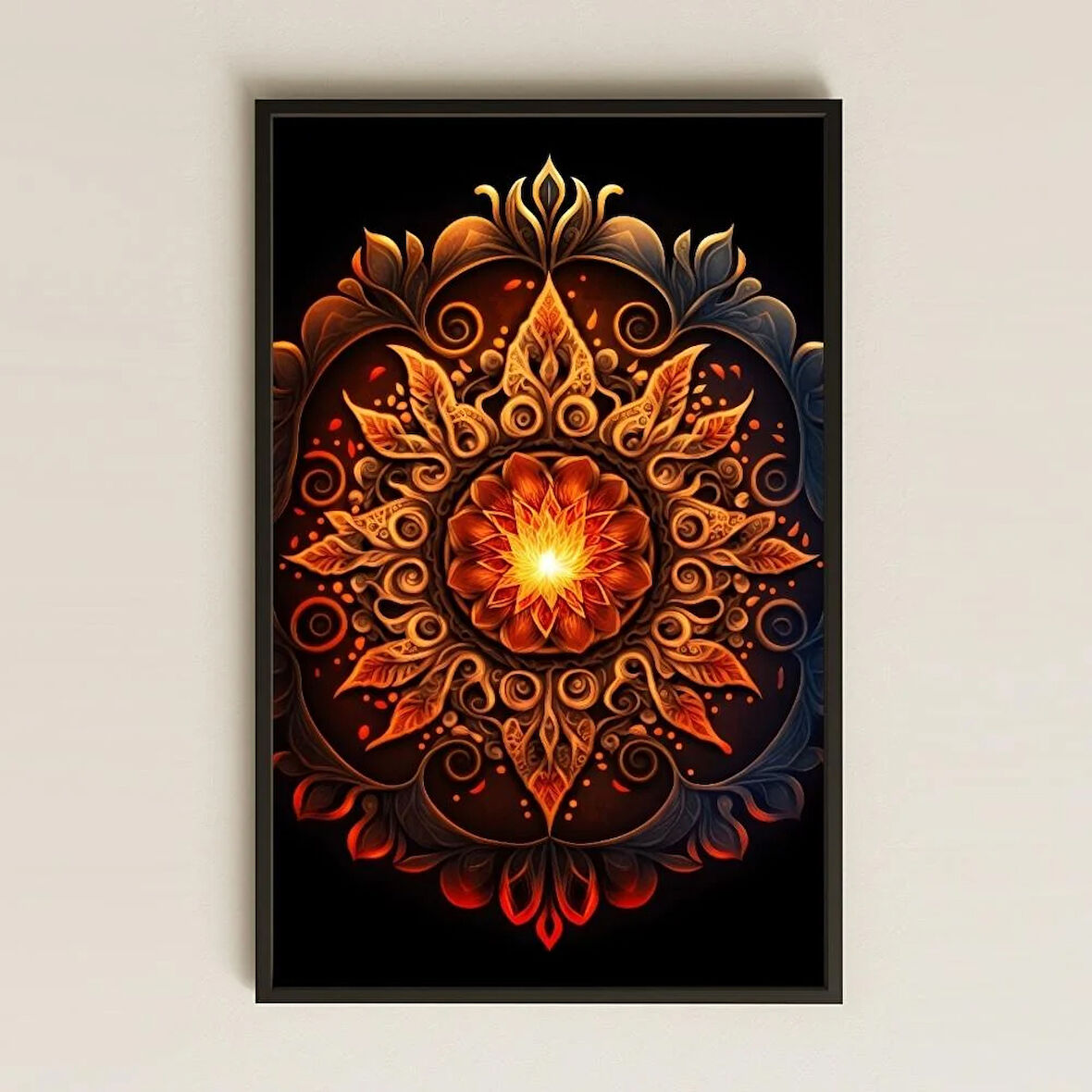 UV Baskılı Mandala Tablo - Alevin Çiçeği