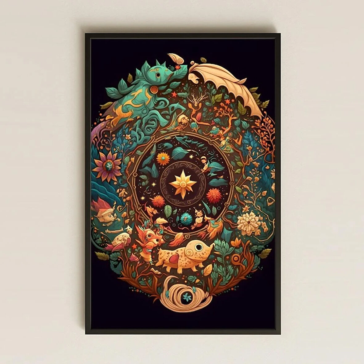 UV Baskılı Mandala Tablo - Masalsı Yolculuk