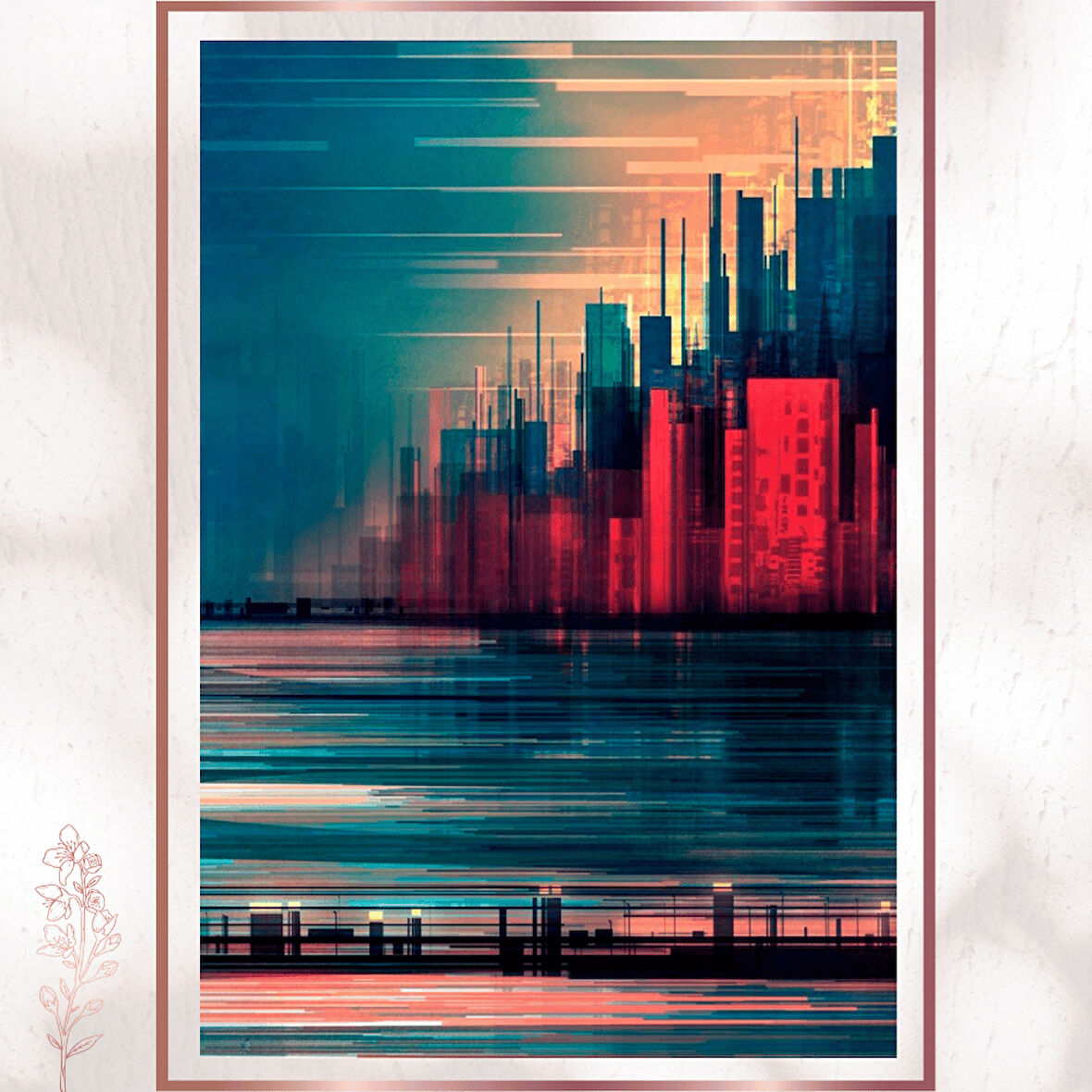 Cyberpunk Şehir Manzaralı Pleksi Tablo - Dijital Dekor Sanatı