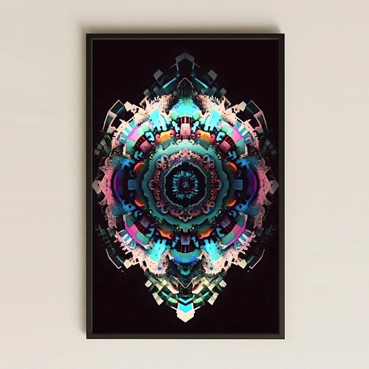 UV Baskılı Mandala Tablo - Neon Rüyası