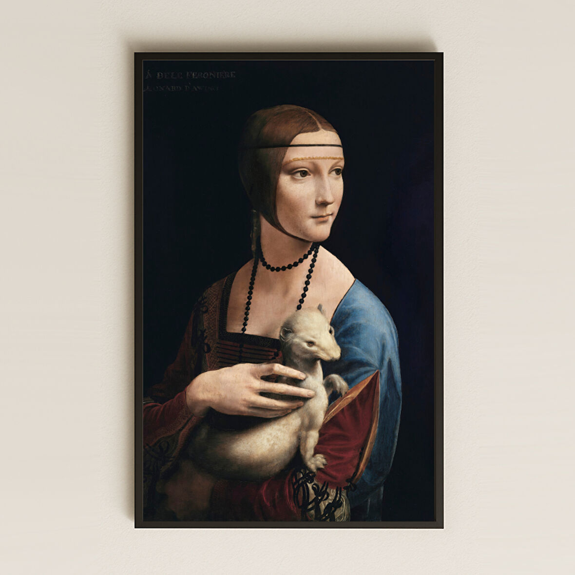 Leonardo da Vinci Erminli Kadın Reprodüksiyon Tablo
