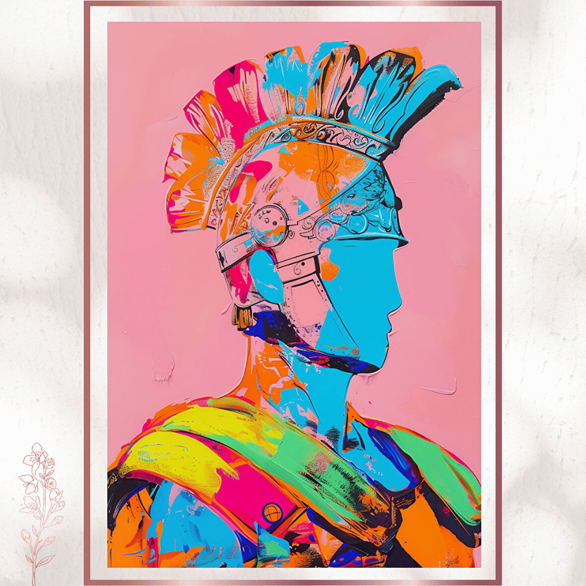 Neon Roma Askeri - Renkli Retro Pop Art Poster