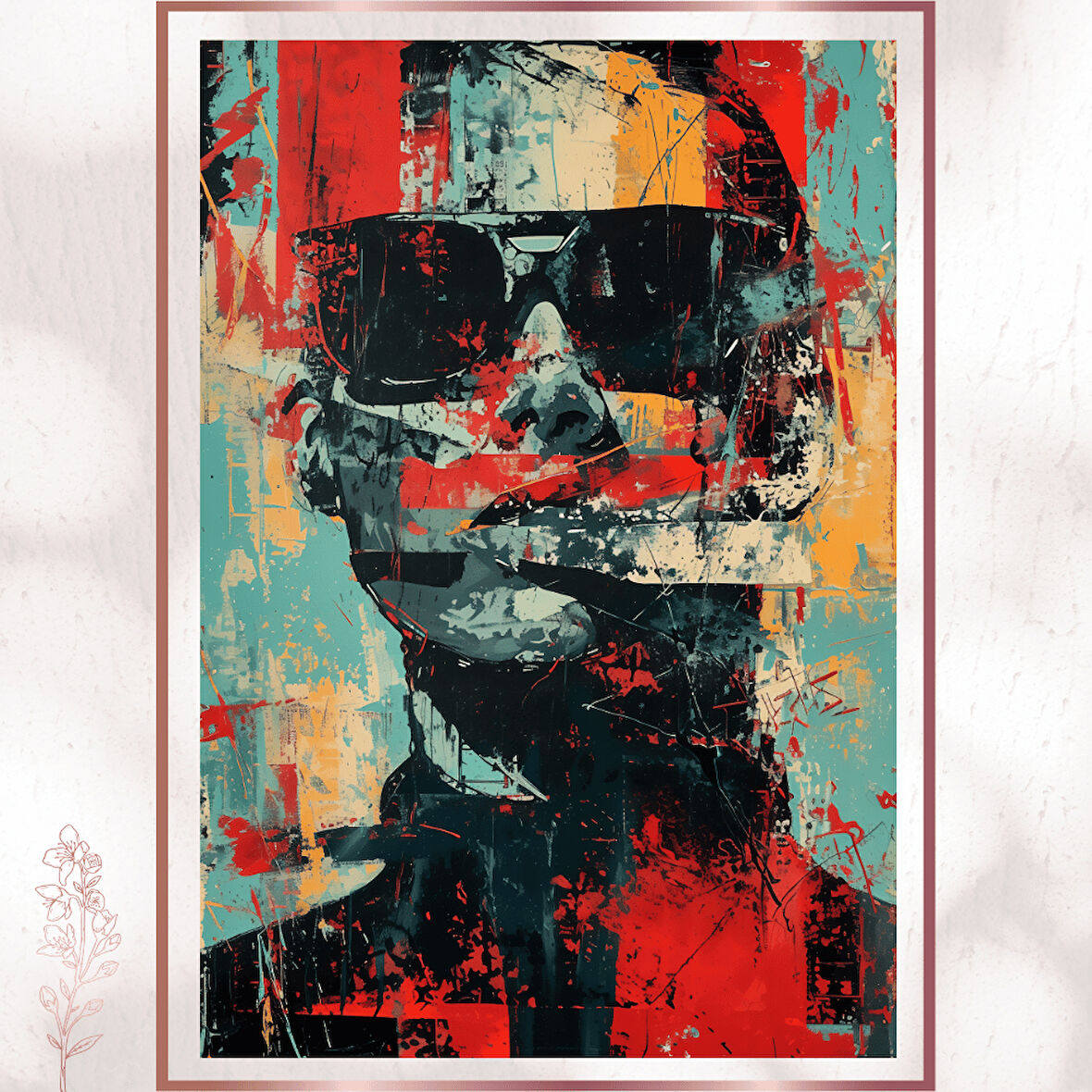 Distorted Rebel - Soyut Asi Portre Poster