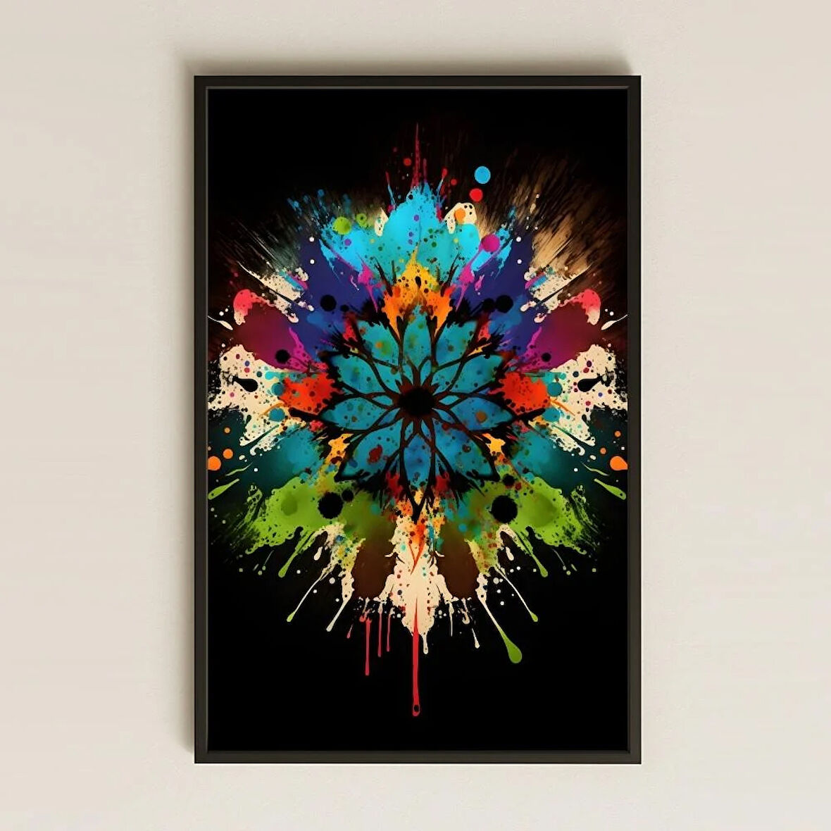 UV Baskılı Mandala Tablo - Renk Patlaması