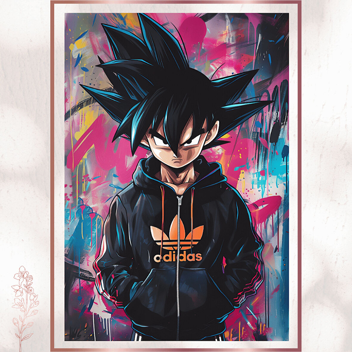 Street Style Goku - Graffiti Temalı Anime Poster