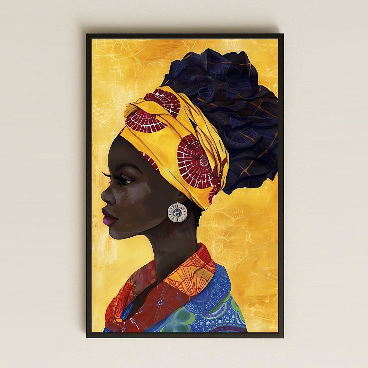 UV Baskılı Tablo - Afro Güzeli