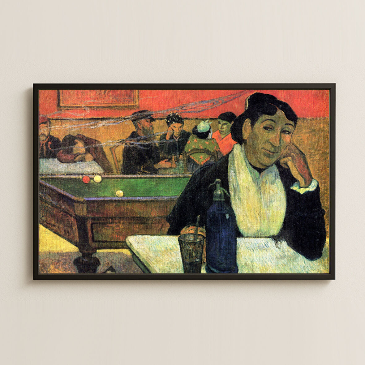 Gauguin - Kafede Kadın ve Bilardo Sahnesi Tablo