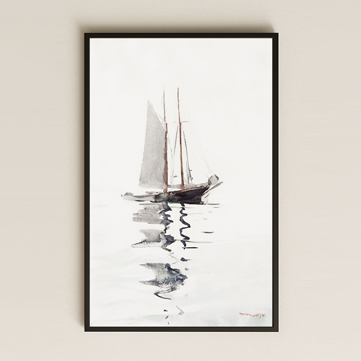 Minimal Yelkenli Manzara UV Baskılı Sanat Tablosu