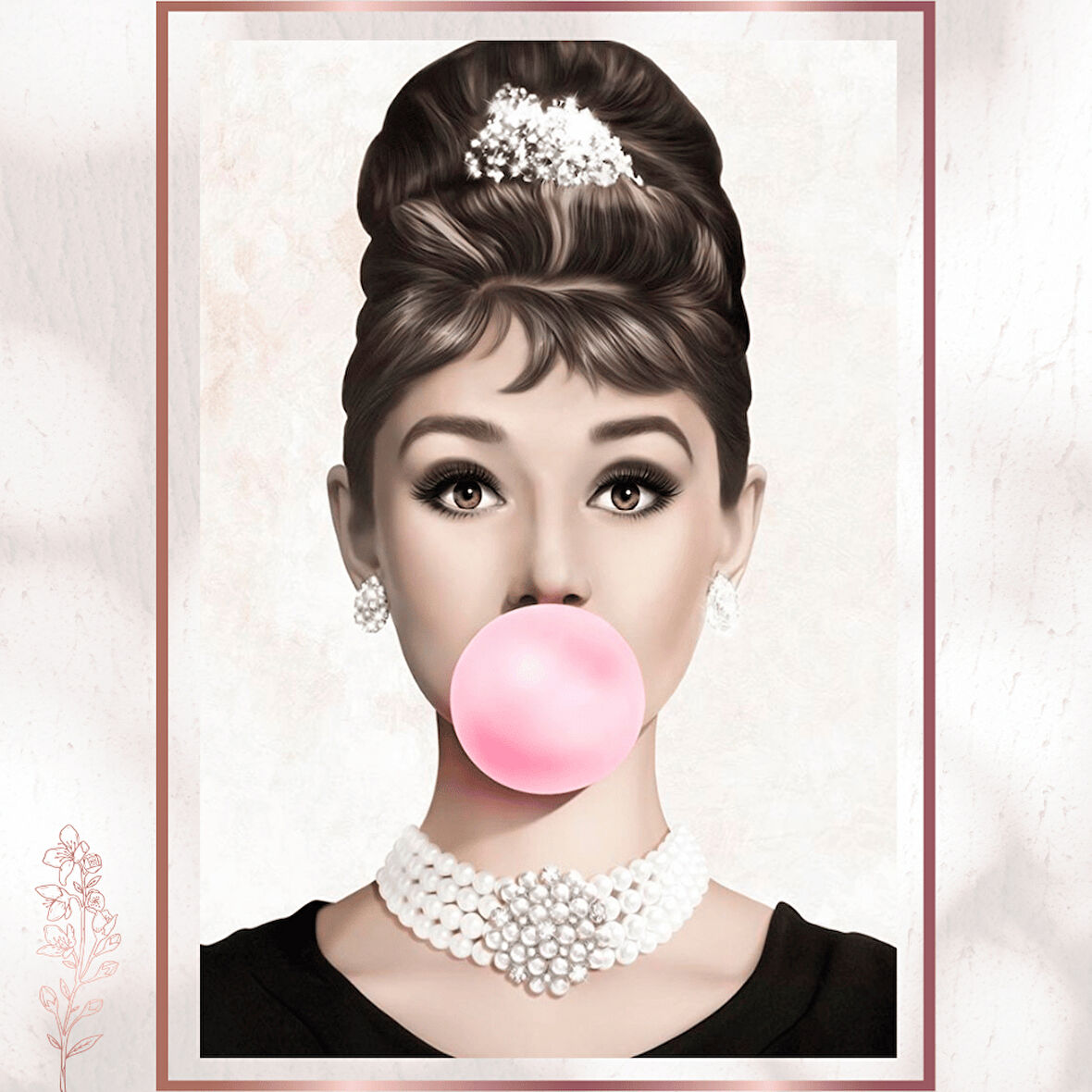 Balonlu Audrey - Retro Şıklık ve Pop Art Poster