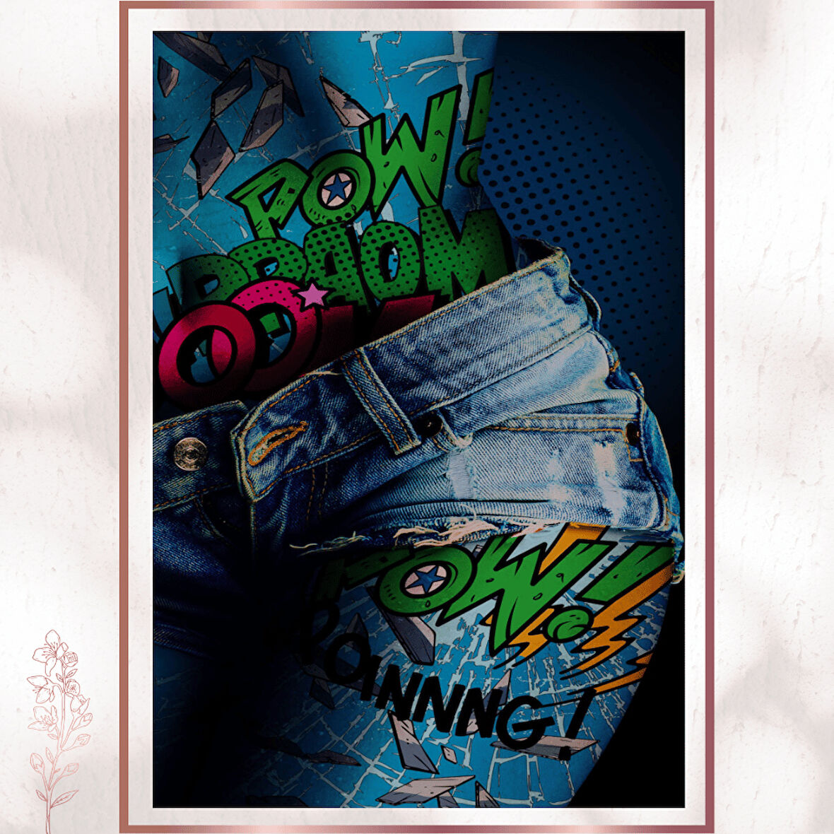 Boom Denim - Çizgi Roman Temalı Pop Art Poster