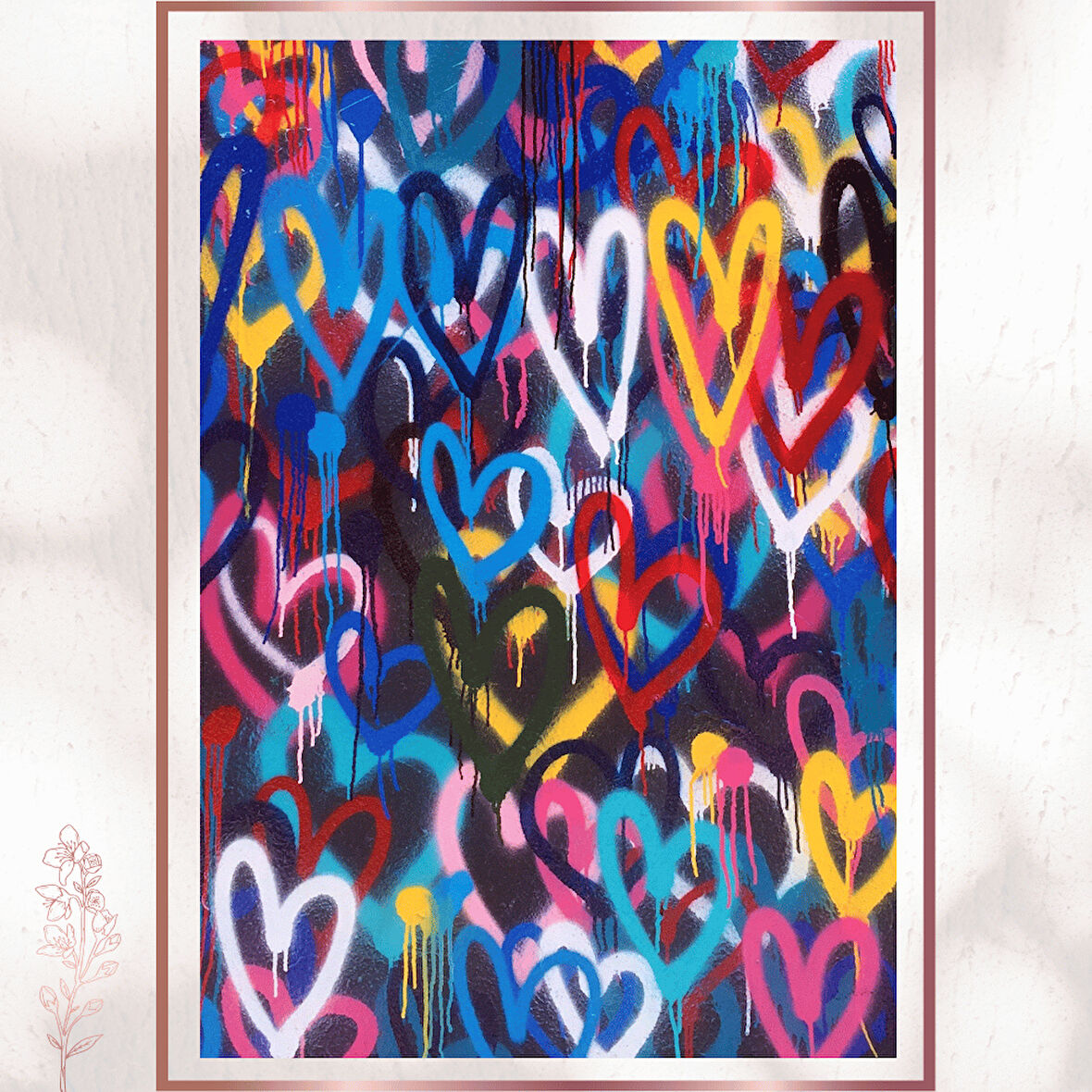 Graffiti Kalpler - Renkli Aşk Dolu Sokak Sanatı Poster