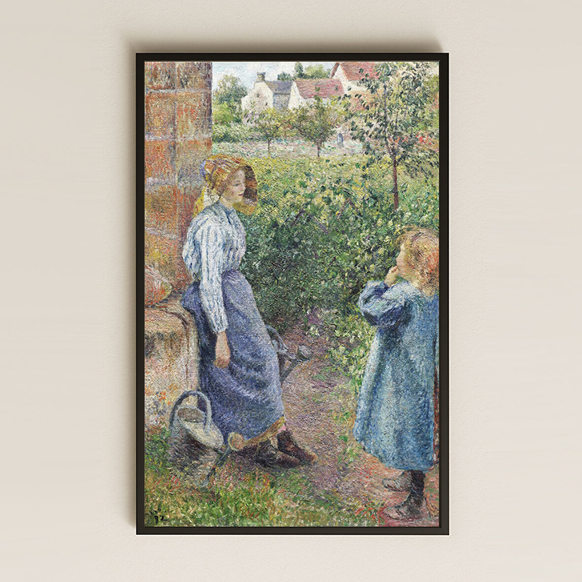 Anne ve Çocuk Bahçede - UV Baskılı Sanat Tablosu