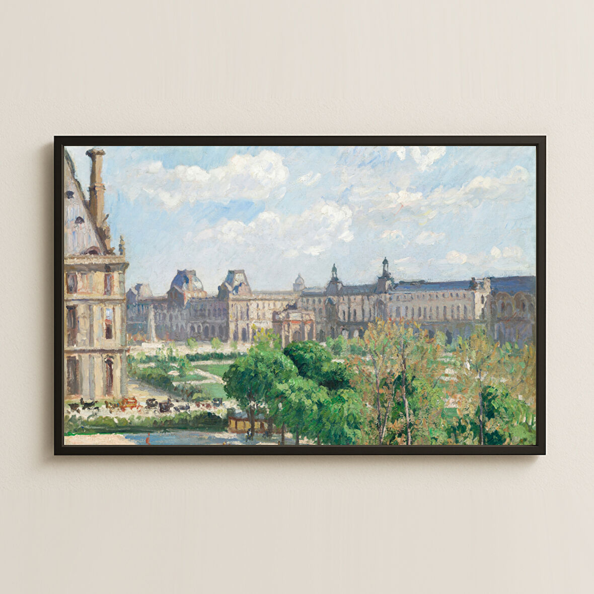 Louvre Bahçeleri ve Saray - UV Baskılı Şehir Tablosu