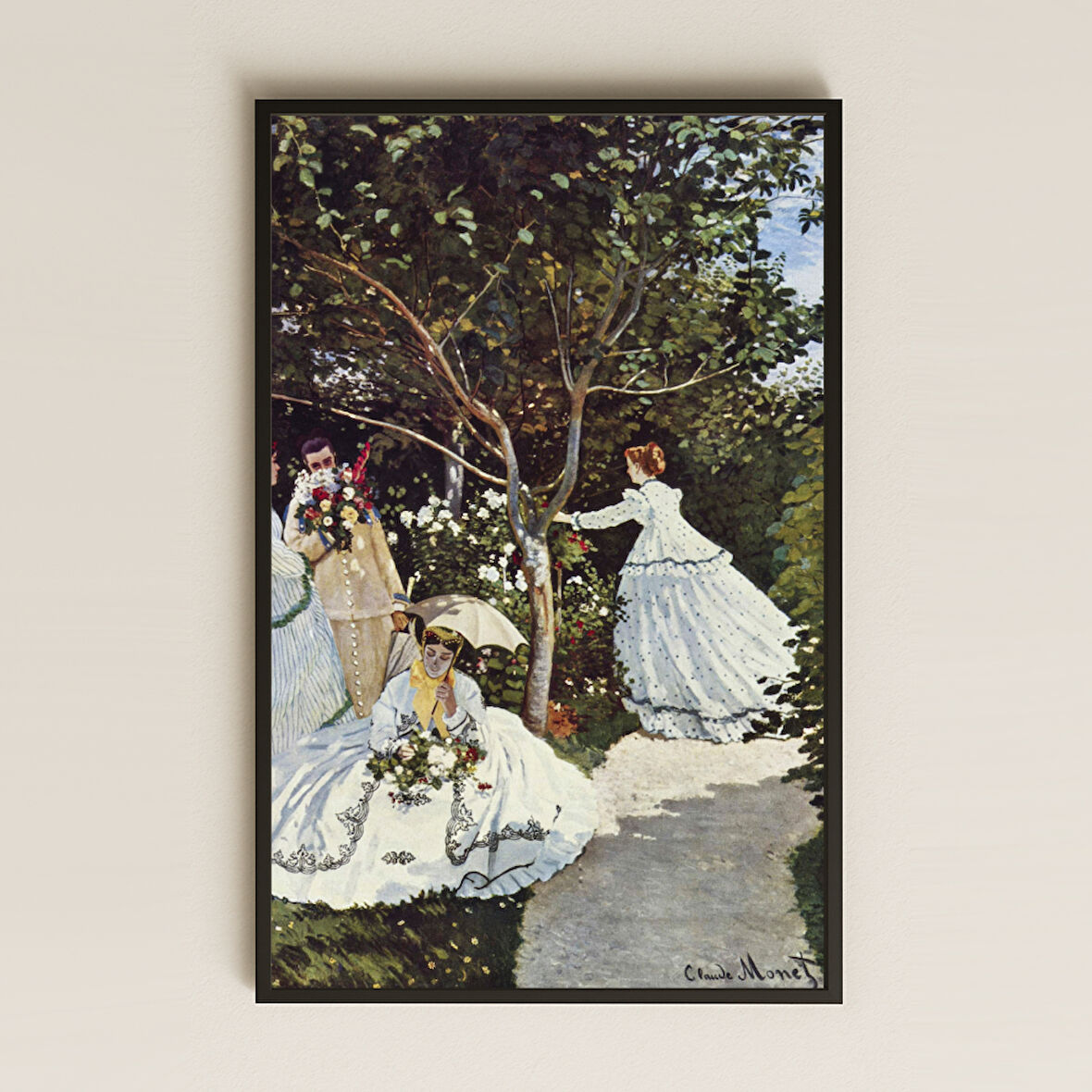 Monet Bahçedeki Kadınlar Tablosu - Zarif Dekoratif Sanat