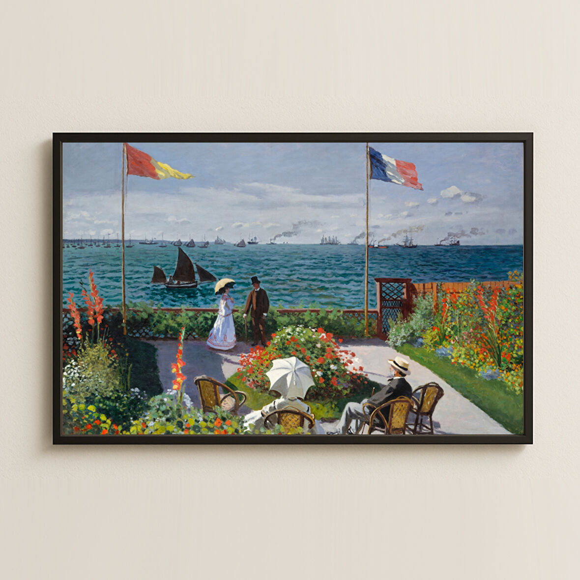 Monet Sainte-Adresse Terası Tablosu - Deniz Manzaralı Sanat