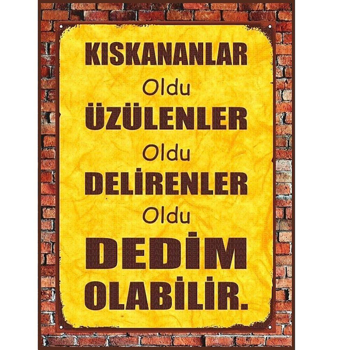 Dedim Olabilir Ahşap Retro Vintage Poster