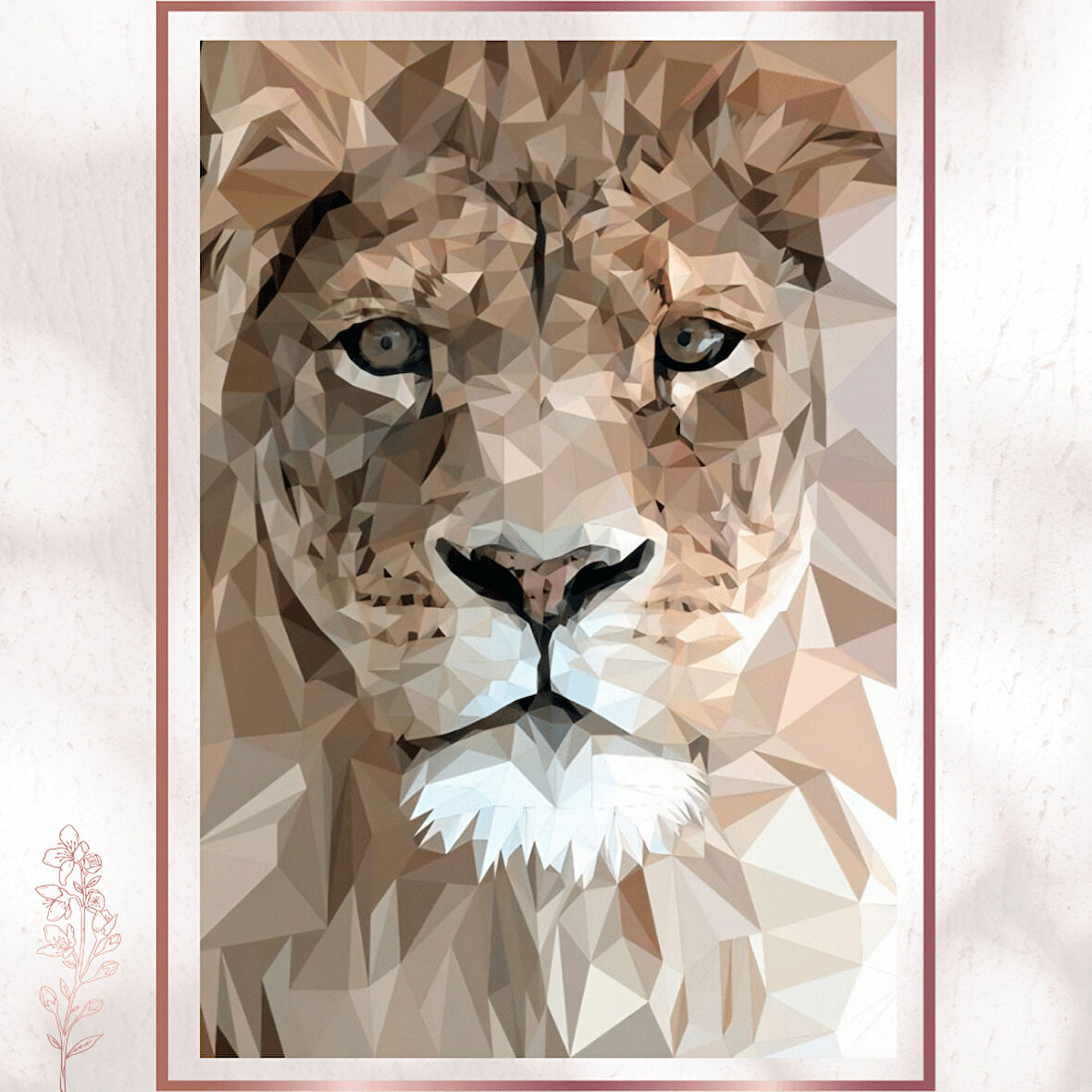 Geometrik Aslan - Soyut Güç ve Estetik Poster